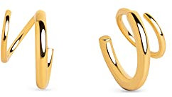 SINGULARU - Drop Spiral Ohrringe. Sterlingsilber mit 18 Kt Vergoldeter Beschichtung. Schmuck für Damen.