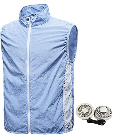 Dressnu Chargement USB avec ventilateur Vêtements Gilet de soleil, bleu pâle, M