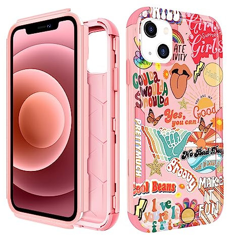Pegmode for iPhone 15 Plus Case - Heavy Duty Protective Designer Collage Cute Cartoon Hard Shockproof Bumper Phone Cases for Apple 15 Plus for Girly Women Men Girls Boys Teens