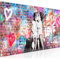 Runa Art Wandbild XXL the First Kiss Wohnzimmer Schlafzimmer 200 x 80 cm Bunt 5 Teilig - Made in Germany - 044655a