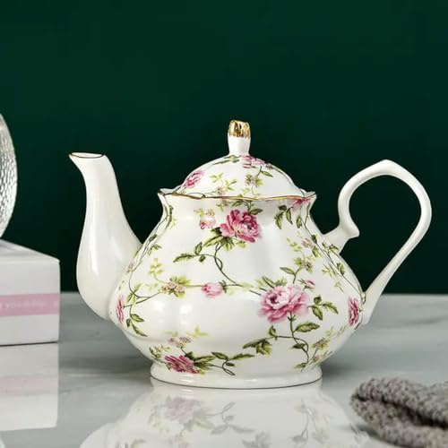 SOREZE Tetera de Porcelana Europea de 400ML, Juego de té de la Tarde en inglés, Tetera de Porcelana, cafetera, Tetera Resistente al Calor