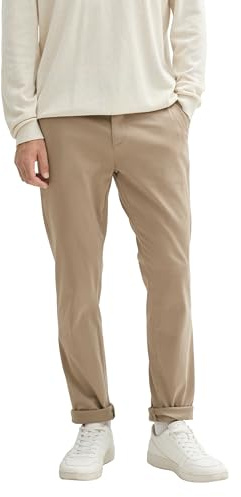 Tom Tailor Herren Slim Fit Chino Hose mit Gürtel,32240 - Mountain Taupe, 31/34