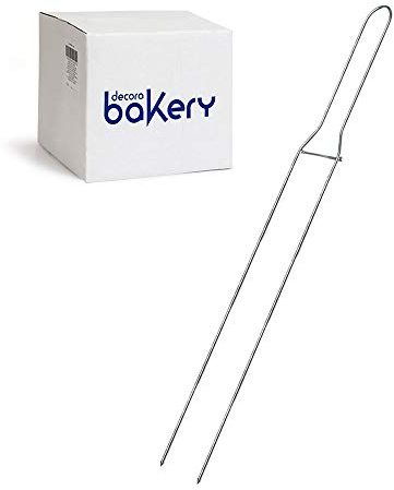 Decora, 5064116 Packung mit 25 Nadeln aus Edelstahl, 2 Spitzen, zum Umdrehen von Tauben oder Panettone, für eine bessere Unterstützung während der Kühlphasen, Maße: 62 cm, hergestellt in Italien