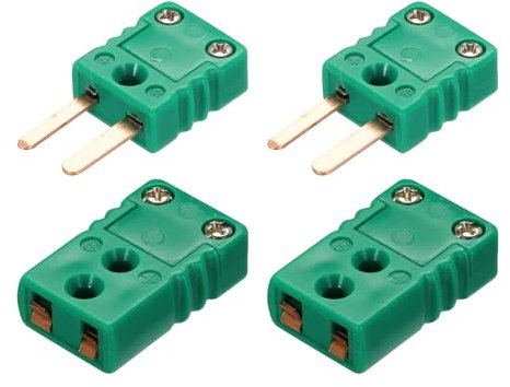 QUARKZMAN R/S-Typ Thermoelement Drahtverbinder Buchse Stecker Adapter hohe Temperatur 200°C (392°F) für Thermoelement-Sensorsonde Dunkelgrün 2er Set