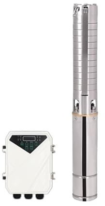 HEXEH 4 DC Tiefbrunnen-Solarwasserpumpe 110V MPPT-Controller mit Edelstahl-Laufrad Hochdruck
