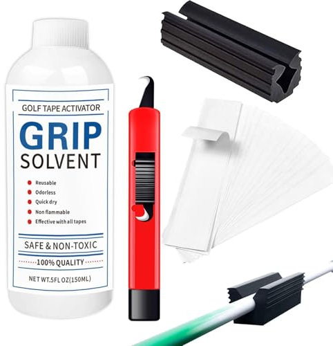 Generisch Golfschläger-Regripping-Kit - Golf Grip Kit Zum Umgreifen Von Golfschlägern,zum Umgreifen Von Golfschlägern Inkl. Hook Blade, 15 Griptape -Strips, Rubber Schraubstockklemme, Sol