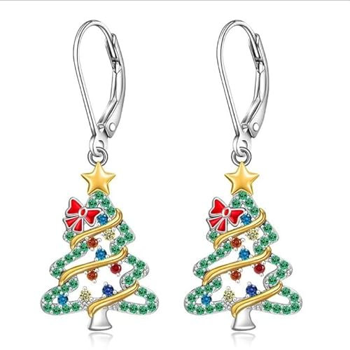 Ohrringe Für Frauen Schneeflocke Weihnachten für Damen Silber Weihnachtsbaum Tropfen - Weihnachts Ohrringe Weihnachten Schmuck (Farbe)