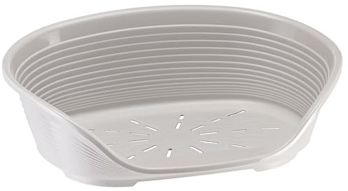 Ferplast Hundebett Katzenbett Kunststoff-Hundebett Extra Small Hundeliege waschbar Hundekorb atmungsaktiv rutschfest Siesta Deluxe, 43 x 28 x h 17,5 cm, Grau