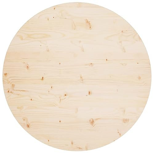 Myheimly Tischplatte Ø90x2,5 cm Massivholz Kiefer