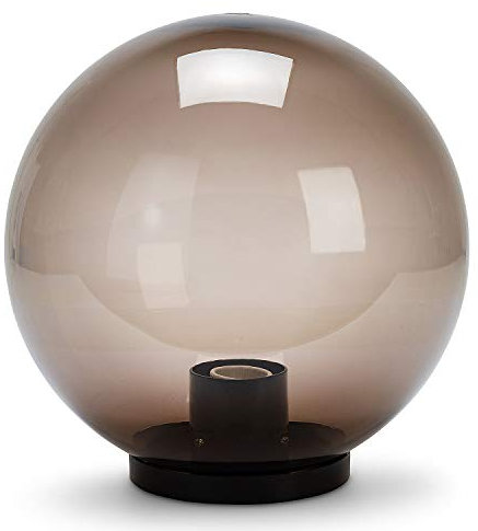 Velamp APOLUX – Lampada Sferica da esterno, diametro 300mm, Attacco E27, Colore Fumé | Impermeabile IP44, Diffusione a 360°, Ideale per giardini, terrazze e vialetti