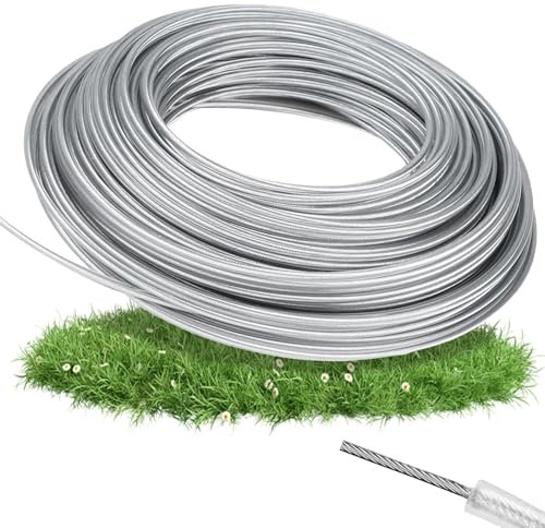 YushengTai Hilo para desbrozadora, hilo de 2,4 mm x 30 m, hilo para desbrozadora, accesorios, alambre de acero, cortacésped, hilo de desbrozadora, hilo adecuado para malas hierbas, cortadoras de