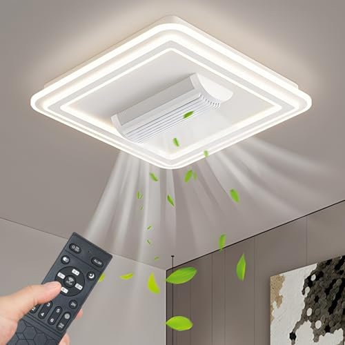 Ventilador De Techo Sin Aspas con Luz Y Control Remoto, 6 Velocidades, Atenuación Continua Y Temporizador, Ventilador De Techo LED para Habitación De Niños, Dormitorio Y Oficina En Casa