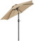 Abician Parasol de Jardin Pliable Démontable, Ø 230 cm, Protection UV, avec Toile Inclinable, Manivelle, 6 Baleines, pour Extérieur Terrasse Patio Plage Piscine Balcon, Kaki