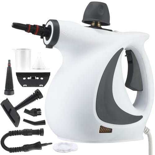Portable 1000W Steam Cleaner with 9 Tools, 3.0Bar High Pressure 135°C Multi-Surface Cleaner for Kitchen Carpet Car Seats Sofa