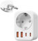 Reiseadapter, Adapter Schweiz Deutschland, 5 in 1 Reiseadapter Schweiz mit 1 AC/2 USB-C/2 USB-A, Adapter Typ J für Schweiz Ruanda, Liechtenstein, Madagaskar, Malediven ﻿
