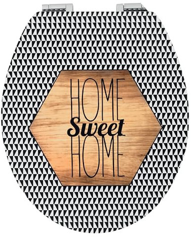 Wirquin 20721624 Abattant wc avec frein de chute Diplomat 100% FSC, top fix, déclipsable, home sweet home