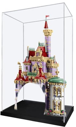 Acryl-Vitrine für Lego 43263 Die Schöne und das Biest Schloss Bauset, Staubdichte Transparente Box - Nur Vitrine, Schaukasten Kompatibel mit Lego 43263 (3MM)