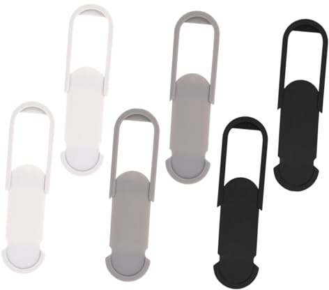 BAZEITFLOW Webcam Cover Privacy Protective Slider Set for Laptop and Phone, 6pcs Multi-color (white, Black, Silver Gray) Compatible with Computer Cameras and Webcams