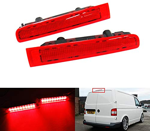 2 x rote Linse LED hinten Scheunentor High Level Center Dritte Bremsleuchte links rechts für 2003–2015 Transporter T5 Caravelle Multivan MK V