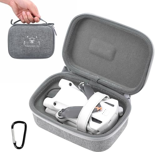 SGZIOO Tasche für DJI Mini 5 Pro, Tragbare Aufbewahrungstasche mit Karabiner, Kompatibel mit DJI Mini 5 Pro Tasche Koffer, Kompakte Tragetasche, Case für Drohne Zubehör, Grau