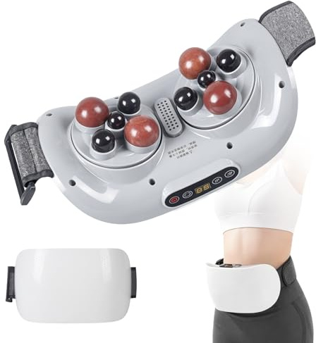 Bauchmassagegerät, 2000mAh Massagegerät für Bauch Taille Hüften und Beinen | Wiederaufladbar Massagegerät mit 2 Scheiben und Bian-Stein Massageköpfen Kabellose Bauchmuskeltrainer mit 3 Intensitätsstufen