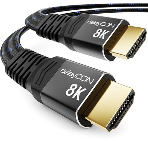 deleyCON 2m Flaches 8K HDMI 2.1 Kabel 48Gbps Ultra High Speed