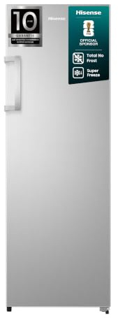 Hisense FF3N229NEIC Gefrierschrank/ 172cm hoch/ 240 Liter/Total NoFrost/Multi AirFlow/FastFreeze/Türanschlag wechselbar/LED Beleuchtung/BxHxT: 59,5×172×60cm/ Silber [Energieklasse C]