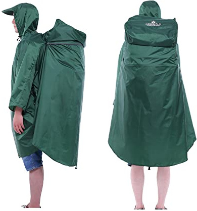 Adventure World Globotrekker Lightweight Backpack Poncho (Multiple Color Options Available) (Forest Green)