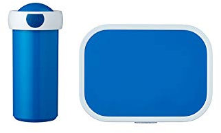 Mepal - Lunch-Set Campus - Lunch-Set für Kinder mit Verschlussbecher & Lunch Box - Lunch-Set für die Schule oder Unterwegs - Spülmaschinenfest & BPA-frei - 300 ml + 750 ml - Blue
