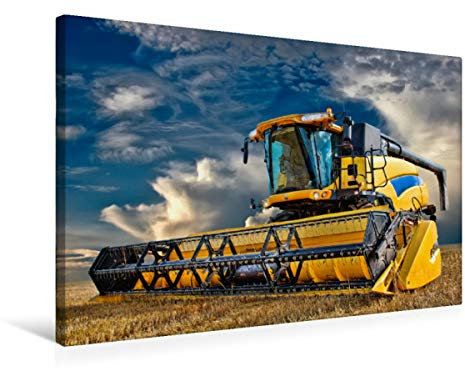 Premium Textil-Leinwand 75 x 50 cm Quer-Format Giganten in der Landwirtschaft - Mähdrescher | Wandbild, HD-Bild auf Keilrahmen, Fertigbild auf hochwertigem Vlies, Leinwanddruck von Peter Roder