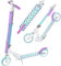 RAVEN Scooter Roller Tretroller Kickscooter für Kinder |klappbar | höhenverstellbar | Tragegurt (Pastelle White/Mint ohne Handbremse 145mm)