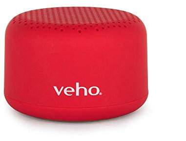 Veho Altavoz Bluetooth MX | Inalámbrico | Portátil | Viaje | Más de 12 horas de duración de la batería | Diseño del Reino Unido | Rojo