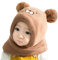 Vobozeany Baby schlupfmütze Warm Niedlich Bär Wintermütze Schalmütze Strickmütze mit Bommel Fleecefutter Beanie Mütze