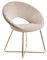 Wohnling Esszimmerstuhl Samt Beige Küchenstuhl mit goldenen Beinen, Schalenstuhl Stoff/Metall, Design Polsterstuhl, Stuhl Esszimmer Gepolstert