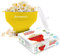 Cuenco plegable de silicona para palomitas de maíz de aire caliente de microondas con tapa y asas (Yellow)