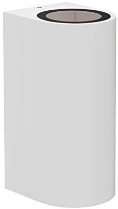 ledscom.de Wandleuchte ALSE Up & Downlight für außen, weiß, Aluminium, rund, inkl. 2 GU10 LED Lampen (warmweiß, 10,8W, je 510lm, 45°)