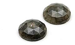 Vintageparts Cabochons facettiert aus natürlichem Labradorit 10mm 2 Stück Schmuck selber Machen Cabochonschmuck Klebesteine