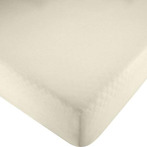 Erwin Müller Spannbettlaken, Spannbetttuch Renforcé Würzburg, Uni Natur Größe 140x200 cm - strapazierfähig, formbeständig, mit Rundumgummi