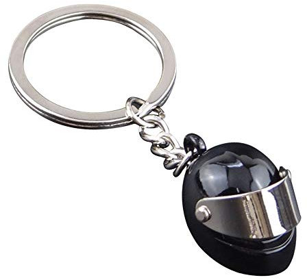 Cool Black Moto Casque Porte-clés 8 X 2,8 X 2 Cm Père Copain Cadeau Unique Bijoux Pendentif Alliage Porte-clés 1 Pcs Durable Service Utile traité