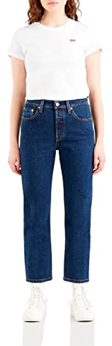 Levi's Damen Jeanshose 501 Crop High Rise, Straight Fit, Blau (Salsa Stonewash), W23/L26