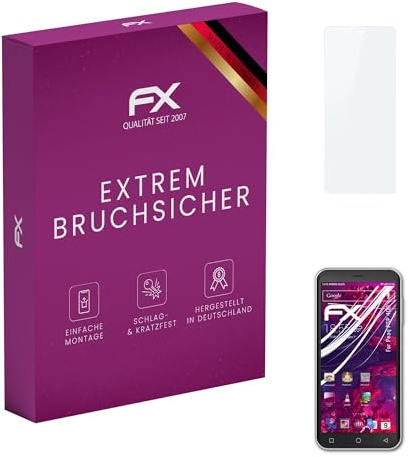 atFoliX Glasfolie kompatibel mit Peaq PSP 400 Displayfolie, 9H Hybrid-Glass FX Schutzpanzer Folie