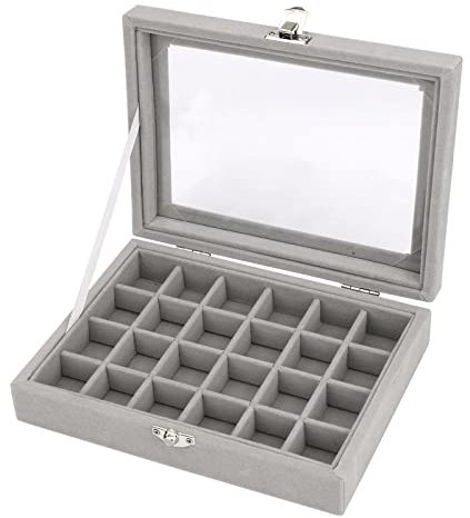 Velvet Jewellery Box Jewellery Organiser for Ring Earring Necklace Jewellery Display Box Storage Box Jewellery Showcase with Lid for Women Girl