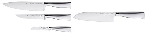 WMF Grand Gourmet Messerset 3teilig Made in Germany, 3 Messer geschmiedet & Grand Gourmet Santoku Messer 32 cm, Made in Germany, Messer geschmiedet, Performance Cut, Klinge 18 cm