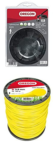 OREGON Tête Lighting Load et Fil de Coupe Rond 3 mm x 169 m - Tête de Coupe avec Avance par Frappe au Sol, Compatible avec la majorité des Débroussailleuses à Manche Droit de 33cc et plus