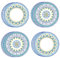 Talking Tables Platos de papel geométricos marroquíes amarillos y azules | Vajilla desechable para fiesta de verano, cumpleaños, reciclable, paquete de 12, 23 cm
