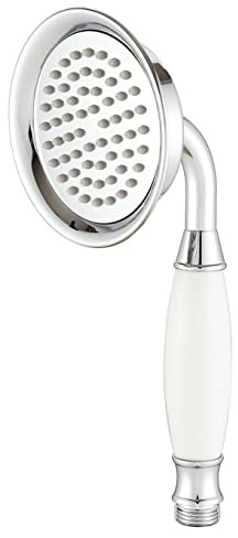 Wussh 3.85 Inch Classic Traditional Brass Telephone Hand Shower Head Polished Chrome and Ceramic Handheld Showerheads