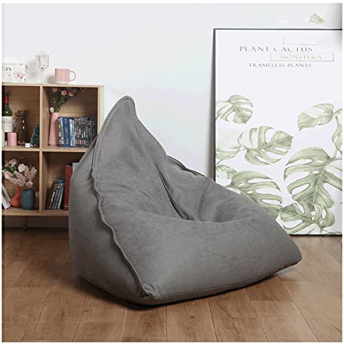 Taifuan Sitzsackbezug (Ohne Füllung),Lounger Sitzsack Stuhlbezug, Dreieckiger Tatami-Sofabezug,Waschbar Sitzsackbezug,für Gärten Balkon Schlafzimmer(Size:XL,Color:Dark Gray)