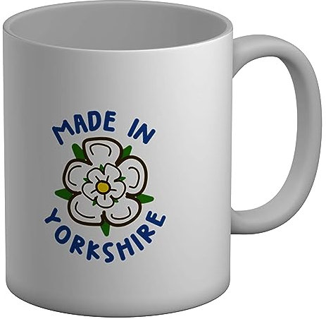 Shopagift Made in Yorkshire Mug White Rose of York White 11oz Large Gift Ceramic Cup