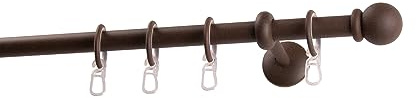 Garesa Gardinenstange Esperanca Ø 16mm, 1-läufig, Rost I Rustikale Vorhangstange inkl. Ringe + Faltenlegehaken I Mit Endknopf Kugel I Wandmontage I 180cm