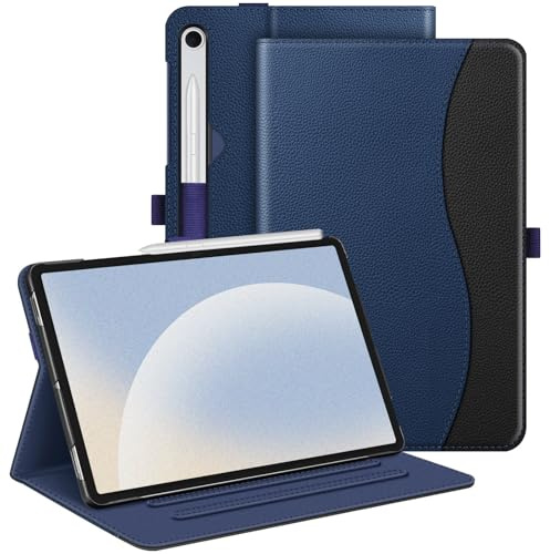 Fintie Hülle für Samsung Galaxy Tab S10 Lite/S10 FE/S9 FE 10.9&S9 11 | Folio Tablet-Schutzhülle mit verstellbarem Ständer, Dokumentenfach, Auto Sleep/Wake, Dunkelblau